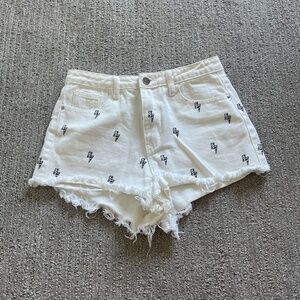 Pattern Jean Shorts